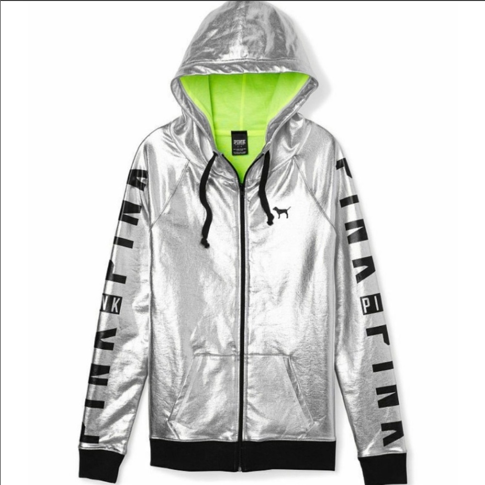 Limited Edition PINK VS Silver Metallic Jacket - Picture 2 of 7